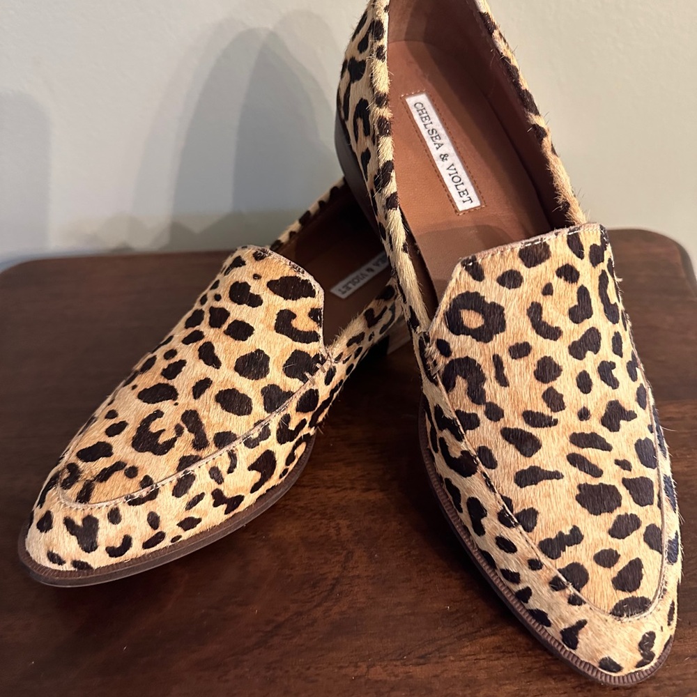 Chelsea & Violet Leopard Print Loafers